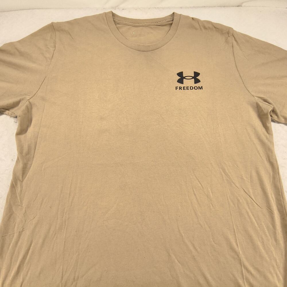 Under Armour Crew Neck Short Sleeve Casual T Shirt Mens Size Large Tall LT Tan